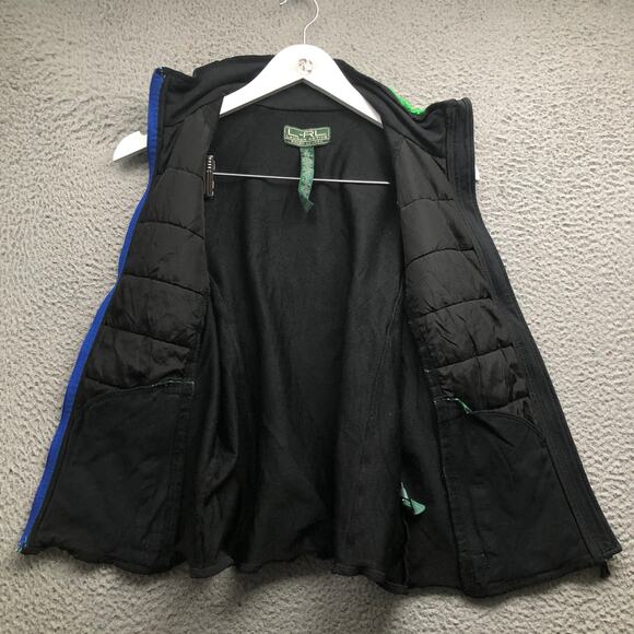 LRL Lauren Active Ralph Lauren Quilted Puffer Vest Jacket Women's M Black Green - Picture 5 of 6